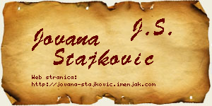 Jovana Stajković vizit kartica